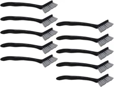 Basic Tile and Grout Brush Set of 10 Medium Bristle Grey Handle