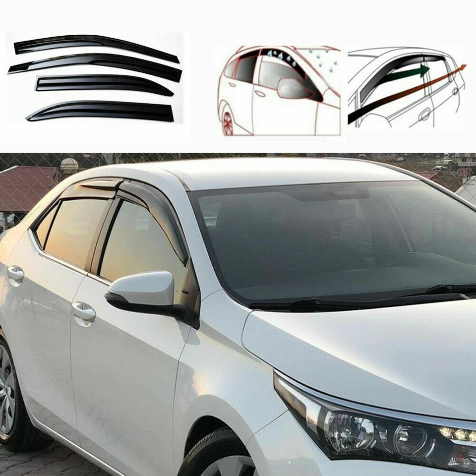 High Quality Window Visor Vent Shades Rain Guard Fits Toyota Corolla 2020-2024 - Image 2 of 4