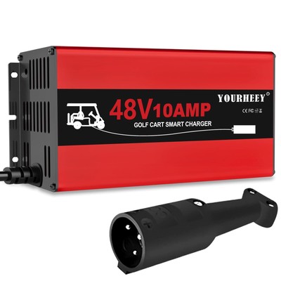 48 Volt Golf Cart Battery Charger for Club Car DS&Precedent, 10 Amp Smart Tri...