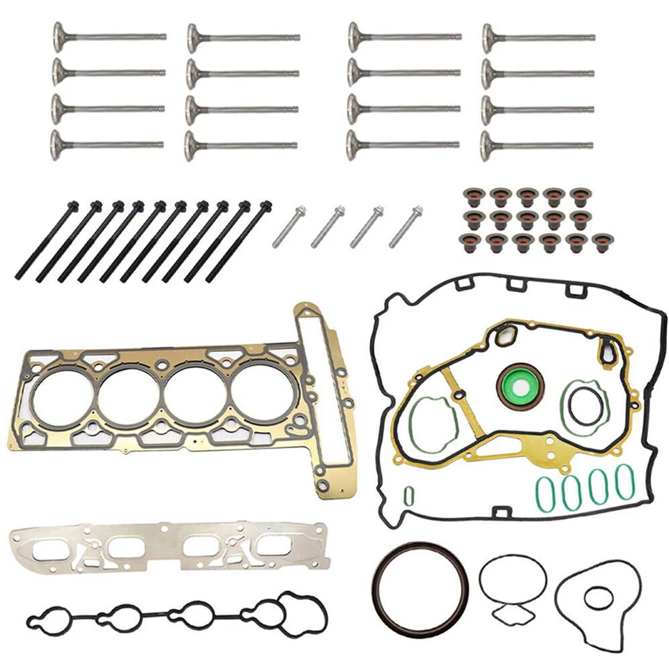 Head Gasket & Intake Exhaust Valves & Bolts Set for Chevy Equinox 2.4L 2010-2013 - Image 2 of 4