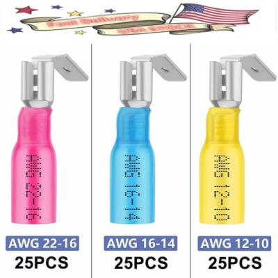 #ad 75Pcs22 10 AWG 3 Way Heat Shrink Wire Connectors Piggyback Spade Terminals Kit $14.99