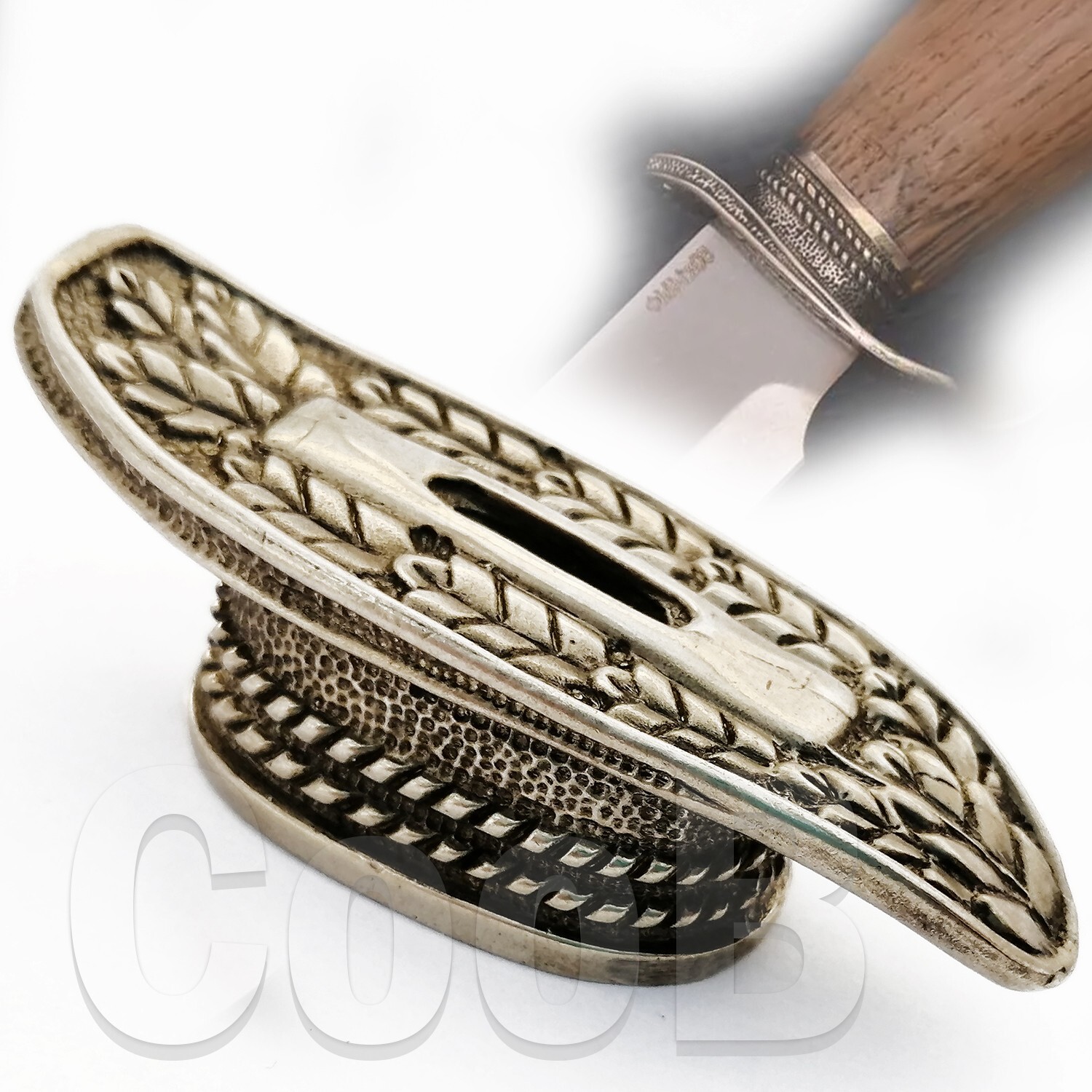 RvD Finger Guard Bolster in German Silver for Custom Knife Making