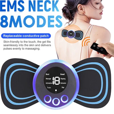 8 Modes Pulse Tens Massager Back Full Body Muscle Stimulator Pain Relief Device