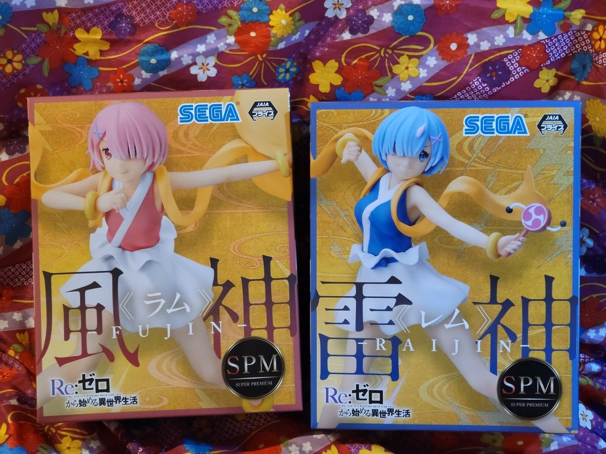 Re: Zero- Rem (Raijin) & Ram (Fujin) SPM Set of 2 Figures SEGA