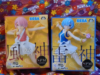 Re: Zero- Rem (Raijin) & Ram (Fujin) SPM Set of 2 Figures SEGA Japan Import