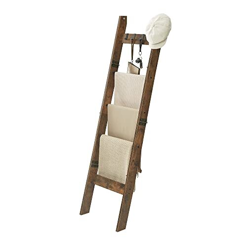 Blanket Ladder - for Bedroom Decorative Wood Quilt Rack with 4 Removable