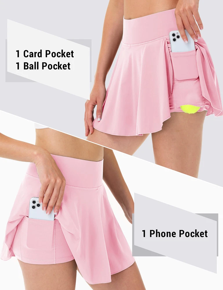 Womens Tennis Skirt Pleated Golf Skirts With Pocket High Waisted Athletic Skorts