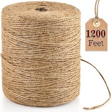 1200 Feet Natural Jute Twine Strong Garden Rope for Arts 1200 FT, Brown
