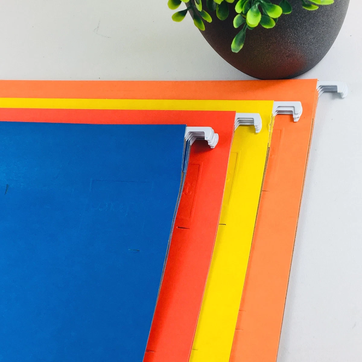 10 x Colour A4 Hanging Suspension Files Tabs Inserts Filing