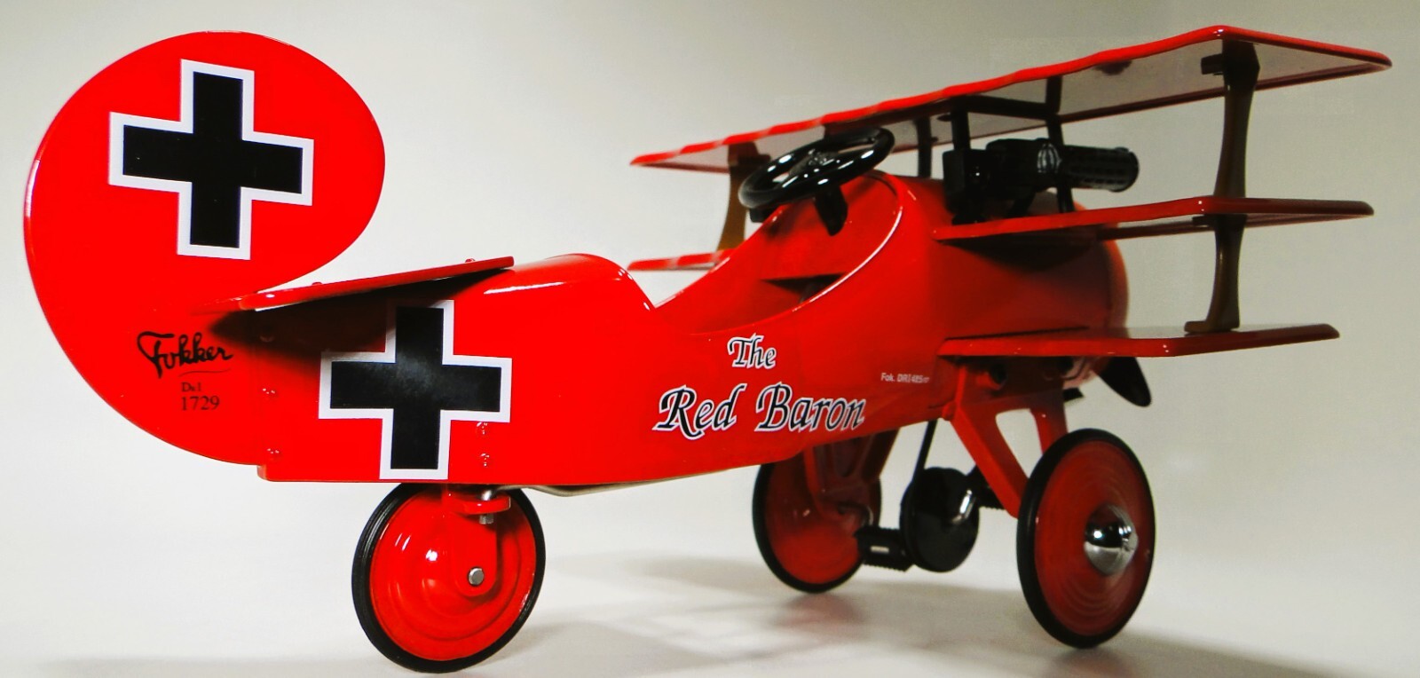 Pre WW2 Pedal Plane WW1 48Fokker51Airplane17Model f Baron Triplane Red4Car b p