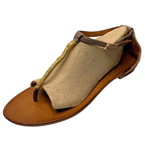 Miz Mooz Caspian Gold Braided Thong Leather Sandal Womens Size 9.5 - 10 / 41 - Picture 2 of 13