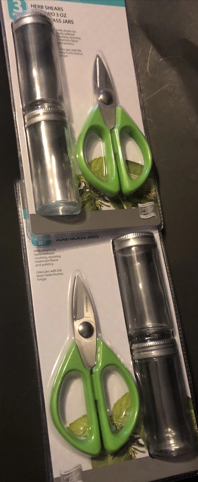 2 Fiberware 3 Piece Set Herb Shears Two 3 Oz Glass Jars
Opens in a new window or tab