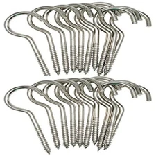 20 PCS 3 Inch Heavy Duty Large Screw Hook Ceiling Hook Cup Hook Silver