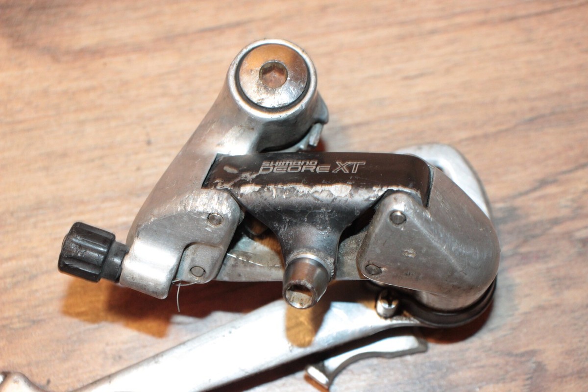 Vintage Shimano Deore XT RD-M735 Long Cage Rear Derailleur 7 Speed 