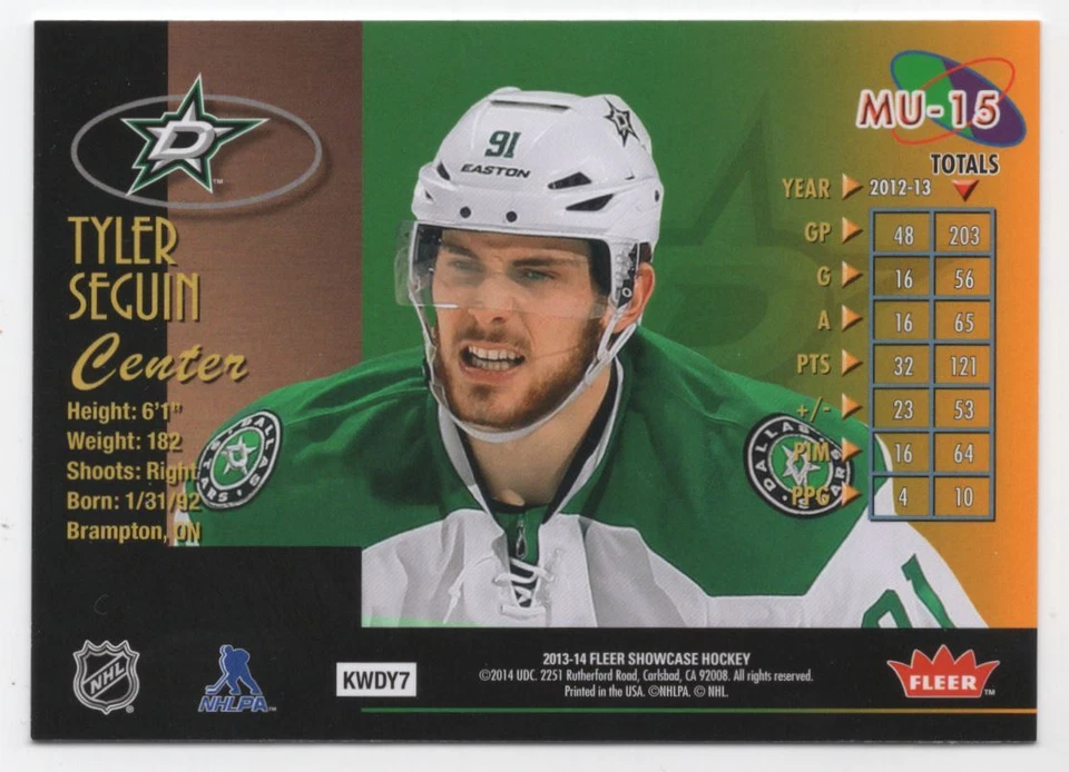 2013-14 Fleer Showcase Metal Universe Tyler Seguin Dallas Stars #MU-15 - Image 2 of 2
