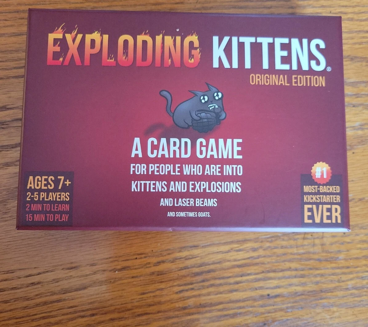  Exploding Kittens Original 2 Player Edition - Hilarious Games  for Family Game Night - Funny Card Games for Ages 7 and Up - 56 Cards :  Toys & Games