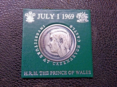 Caernarvon Prince Charles Investiture 1969 Silver Plated Medallion