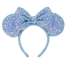 Tokyo Disney Resort Headband Ears Minnie Blue Sequin Aurora 【US STOCK】