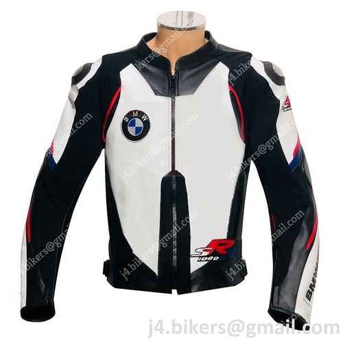 BMW RR Uomini Giacca in Pelle da Motociclista MOTOGP Motocicletta Pelle  Giacca | eBay