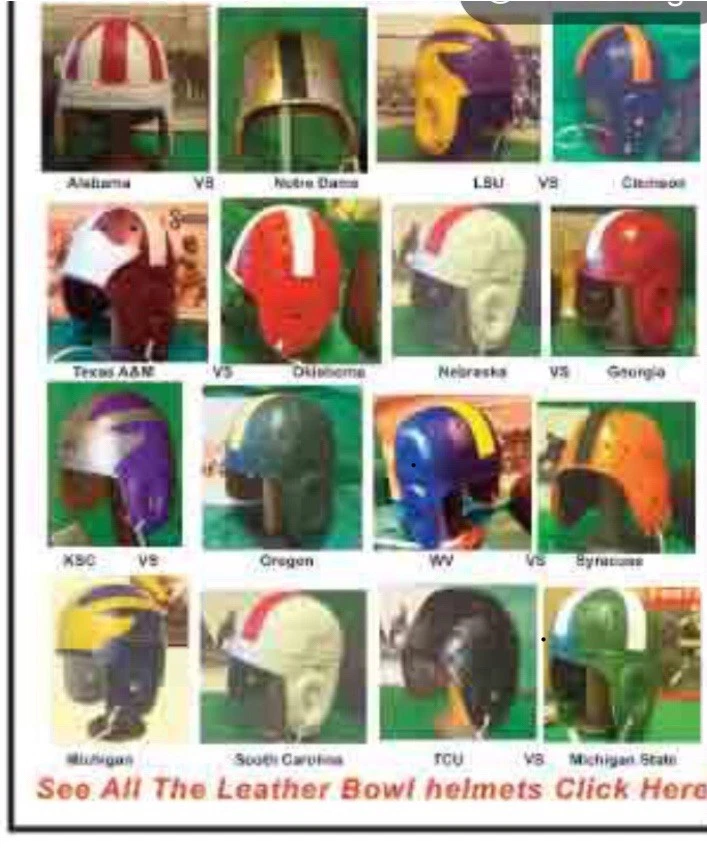 1939-1949. Michigan Wolverines mini style Leather Football Helmet 1/3 Scale - Image 2 of 2