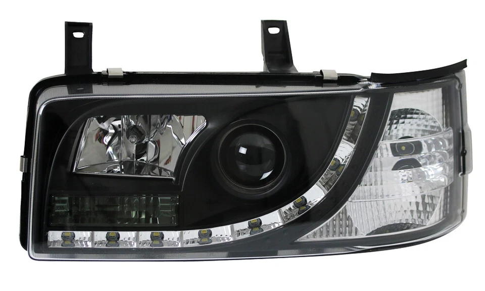 Scheinwerfer TFL Tagfahrlicht Optik für VW T4 Bj. 90-03 Schwarz - Bild 3 von 4