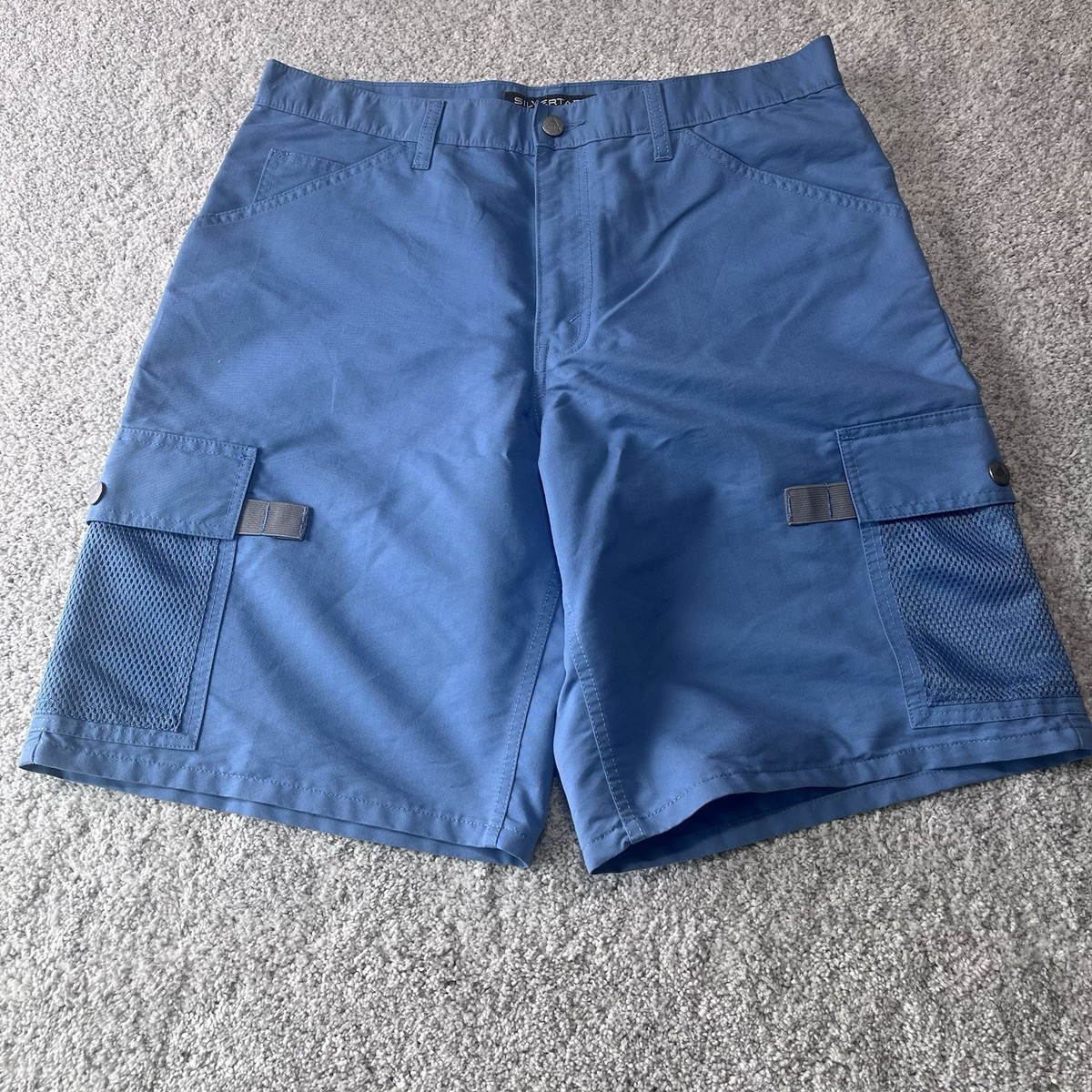Levis Silvertab Shorts Mens 34 Blue Utility Mesh Cargo Pockets Y2K