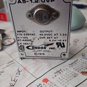 Condor A5-1.2/OVP Enclosed Chassis Mount Power Supply 5VDC 1.2A 115/230VAC