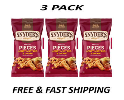(3 Pack) Snyder's of Hanover Honey Mustard & Onion Pretzel Pieces 11.25 oz.