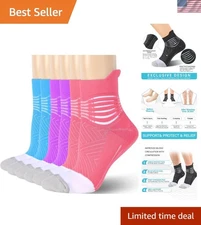 Compression Ankle Support Socks Women - Coolmax Wicking, Cushioned Athletic, ...