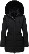 MOERDENG Womens Winter Puffer Coat Thicken Fleece Lined Down Jacket Waterproo...