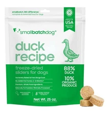 Smallbatch Pets Freeze-Dried Premium Raw Food Diet for Dogs, Duck Recipe, 25 Oz