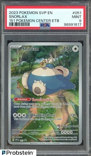 2023 Pokemon SVP En 151 Pokemon Center ETB #051 Snorlax PSA 9 MINT