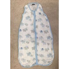 Mud pie Muslin Light Sleepsack 0-6M Blue Elephant