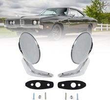Chrome Door Mirrors Outside Exterior Rearview Compatible With 1966-1975 Dodge...
