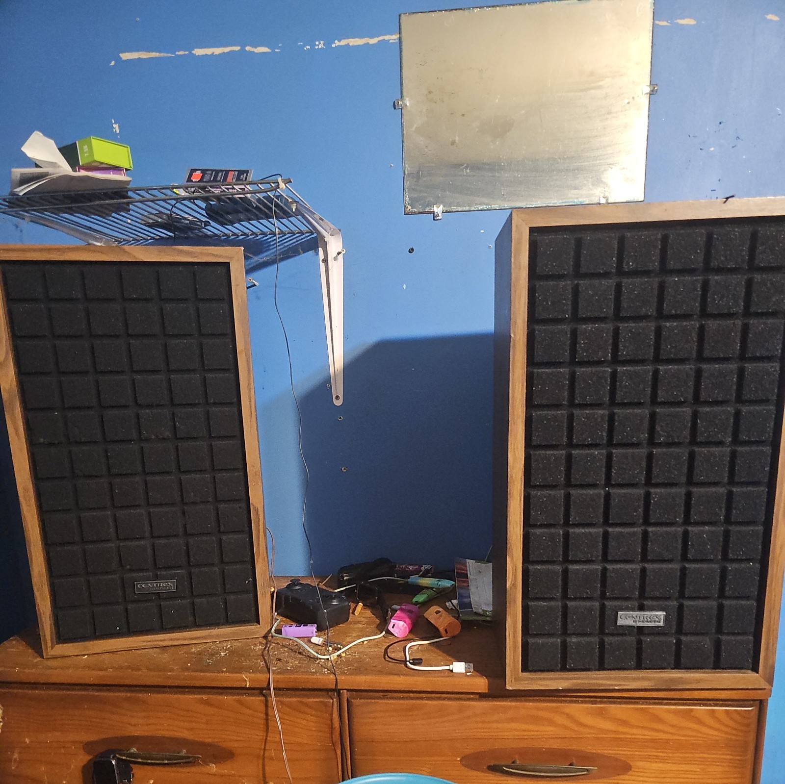 Vintage Pioneer CENTREX Wood Speakers 13x8x22.5 Inches Good Used Condition