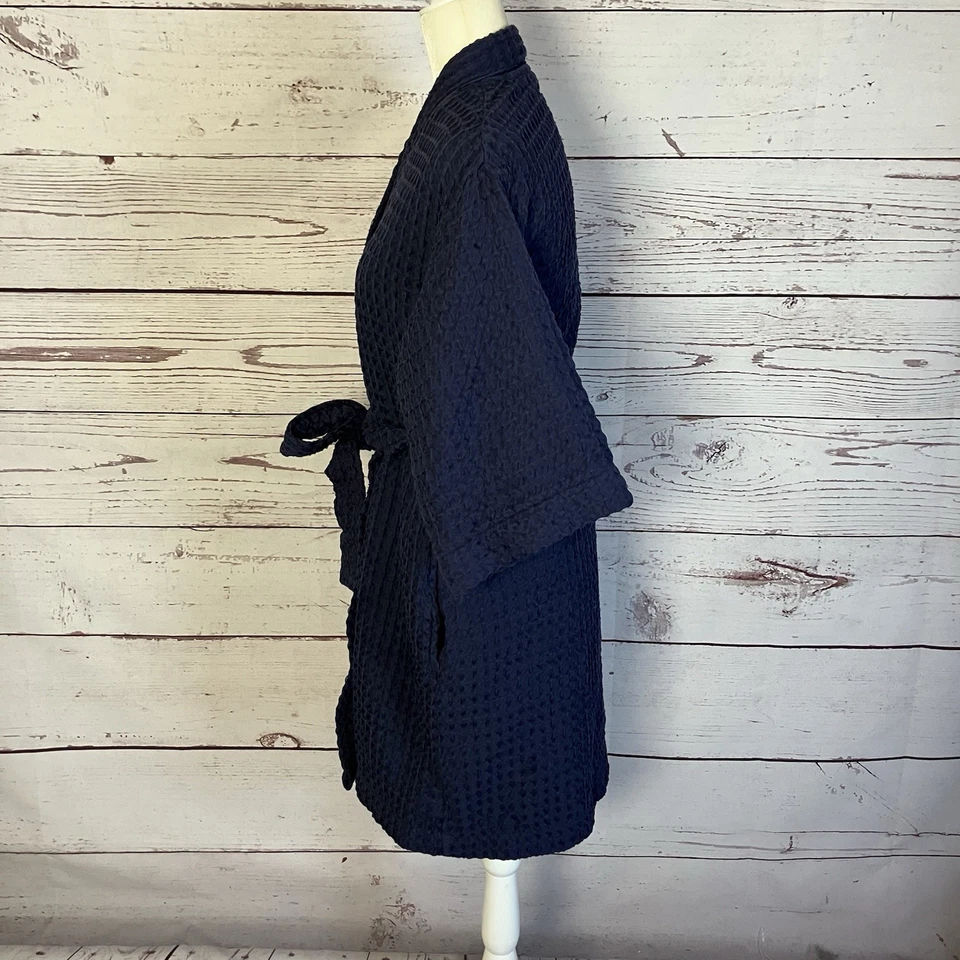 Bata Nordstrom para mujer talla mediana azul marino texturizada corbata corta cintura Foto 2 de 4