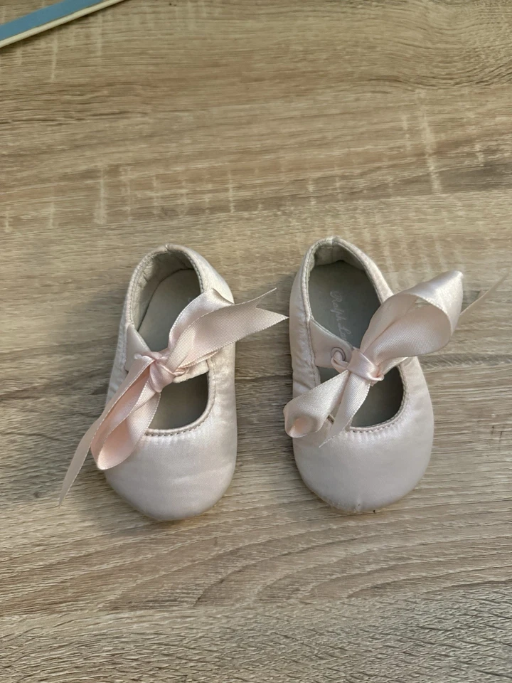 Zapatos de bebé Ralph Lauren Layette rosa satinado “Briley” - Talla 2 Foto 4 de 4