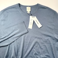 Calvin Klein Men's Blue Extra Fine Merino Wool Blend Crewneck Sweater 2XL NWT