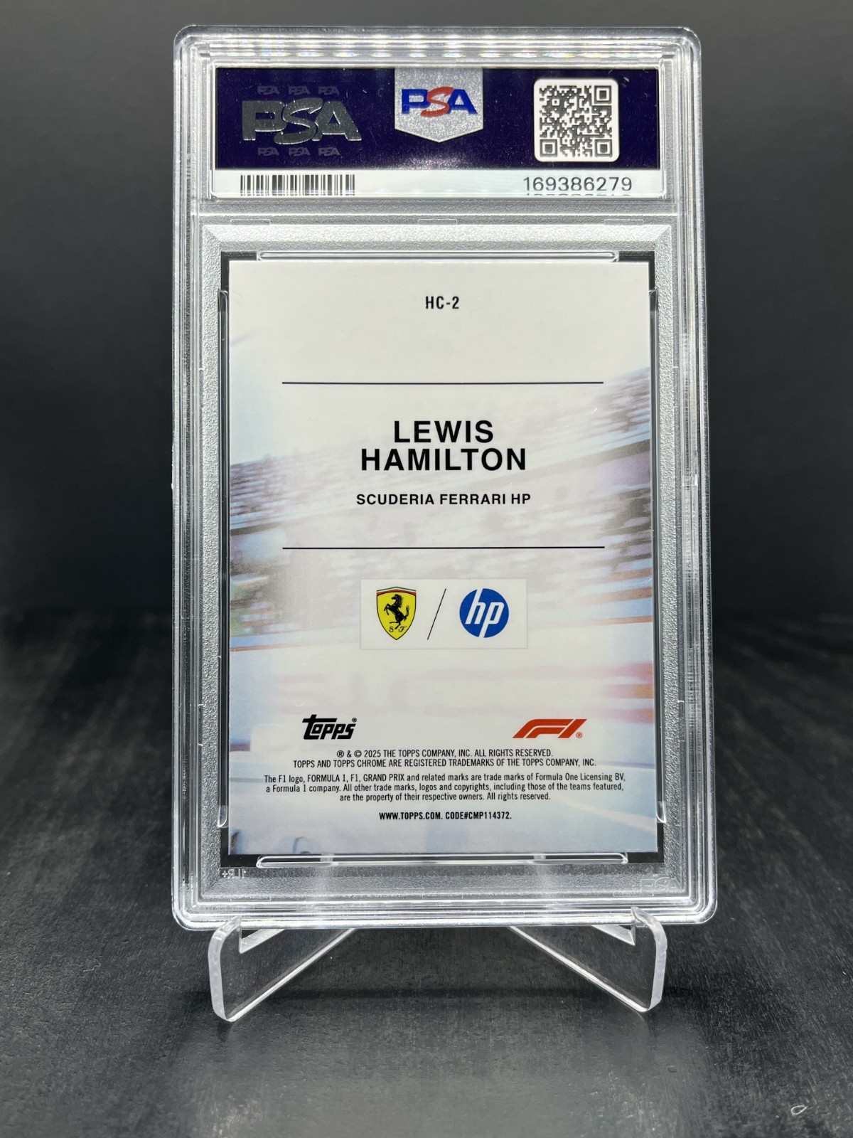 2025 Topps Chrome Formula 1 F1 Lewis Hamilton Helmet Collection PSA 10 #HC-2 (A) view 2