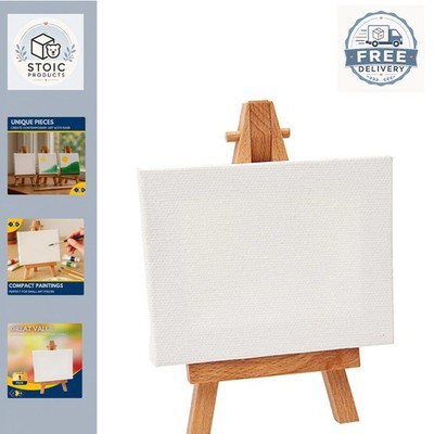 Mini Blanko Leinwand Panel mit Holz Staffelei Ständer für Acryl & Wasserbasis Farben