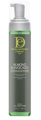 DESIGN ESSENTIALS Natural Hair, Almond & Avocado Curl Enhancing Mousse, 10fl Oz
