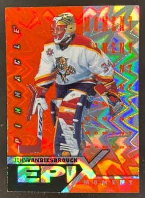 1997 PINNACLE ZENITH JOHN VANBIESBROUCK #E2 EPIX ORANGE FLORIDA PANTHERS MOMENT