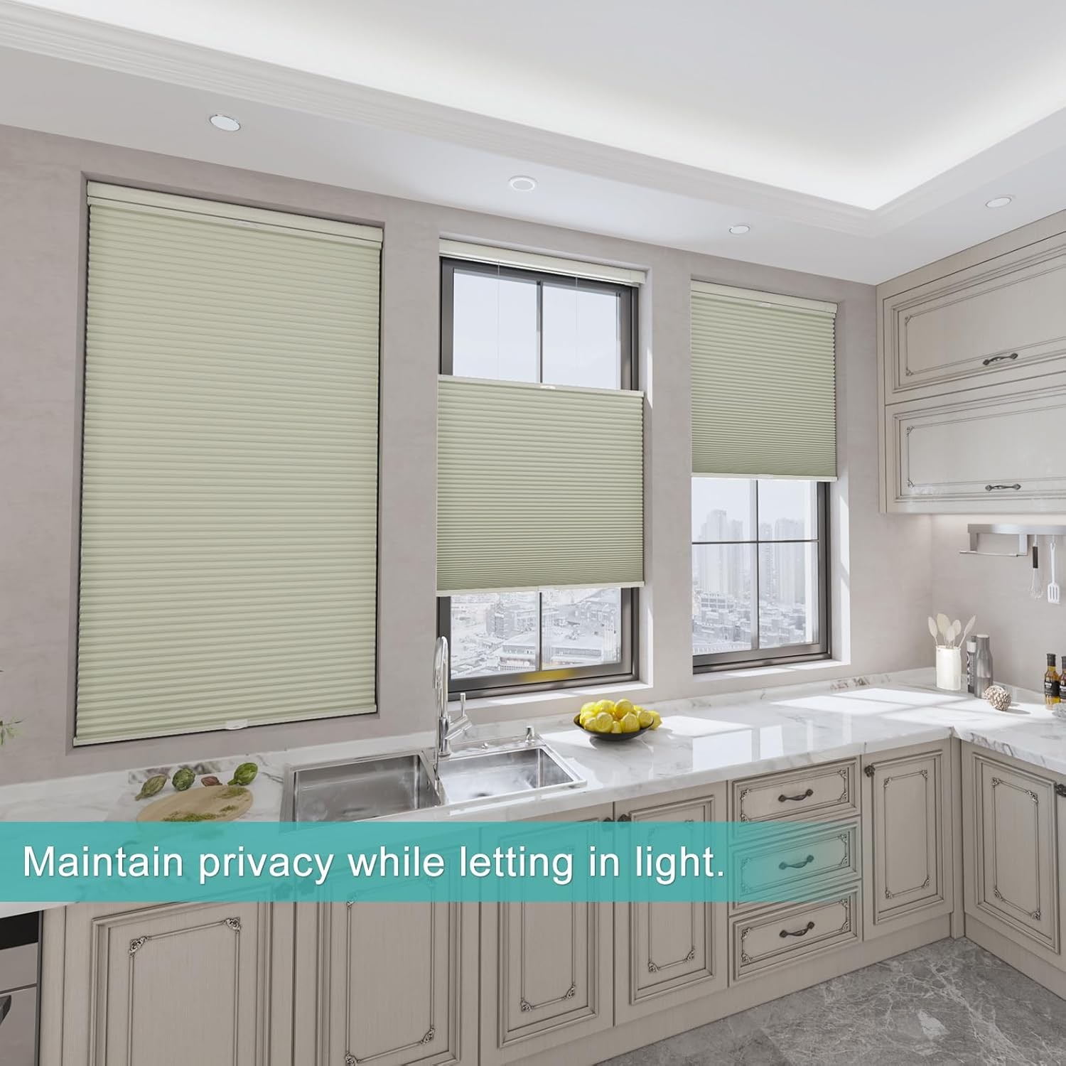 Changshade No Tools No Drill Honeycomb Blinds Blackout Day N