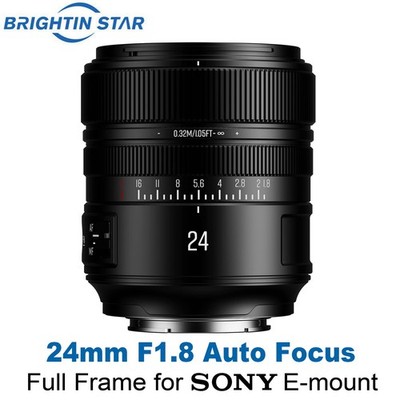 Brightin Star AF 24mm F1.8 Full Frame Wide Angle Lens for Sony E-mount Cameras