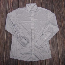 Collars  Co Shirt Mens Medium Blue Polka Dot Dress Button Front Long Sleeve