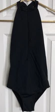 Ballet Rosa black halter neck camisole strappy dance leotard lace size small