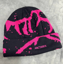 Arc'teryx Grotto Toque Black Pink Wool Knit Beanie Winter Hat NWT Gift 2026