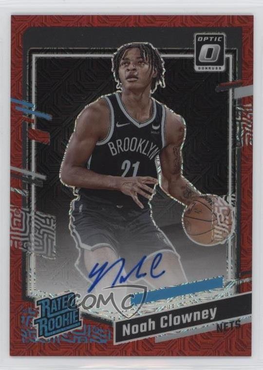 2023-24 Panini Donruss Optic Choice Red Prizm Noah Clowney #257 Auto 00rs