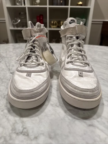 CHAUSSURES NIKE HOMMES 15 BASKETS DE BASKETBALL DÉCONTRACTÉES GRIS BLANC VANDALE HAUTES SUPRÊMES