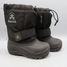 Kamik Insulated Waterproof Winter Snow Boots Black Boys Size 6